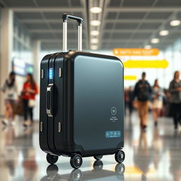 A futuristic suitcase design featuring sleek and modern aesthetics