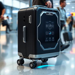 A futuristic suitcase design featuring sleek and modern aesthetics