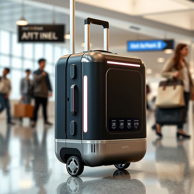 A futuristic suitcase design featuring sleek and modern aesthetics