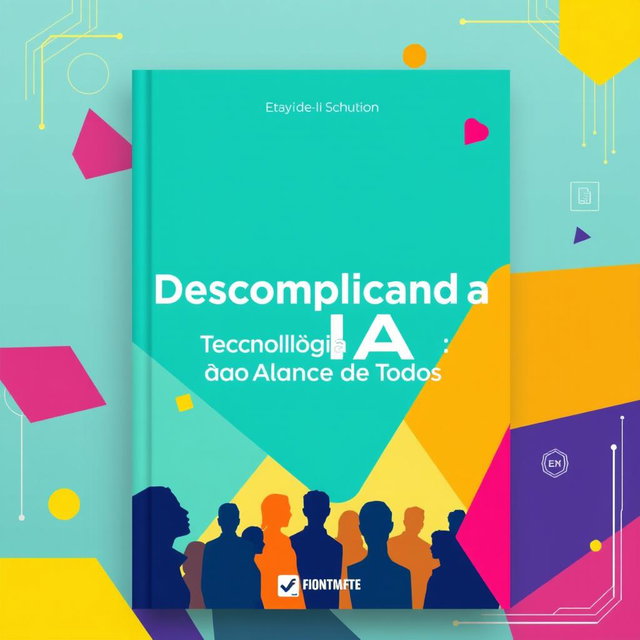 A captivating eBook cover for "Descomplicando a IA: Tecnologia ao Alcance de Todos"