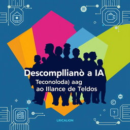 A captivating eBook cover for "Descomplicando a IA: Tecnologia ao Alcance de Todos"