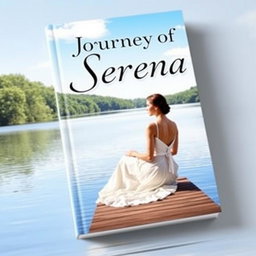 A picturesque book cover featuring a serene landscape with a tranquil lake bordered by lush green trees under a clear blue sky