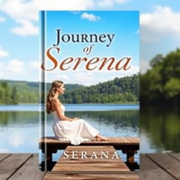 A picturesque book cover featuring a serene landscape with a tranquil lake bordered by lush green trees under a clear blue sky