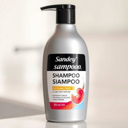 A close-up shot of a shampoo bottle, specifically focusing on the 50 ml size