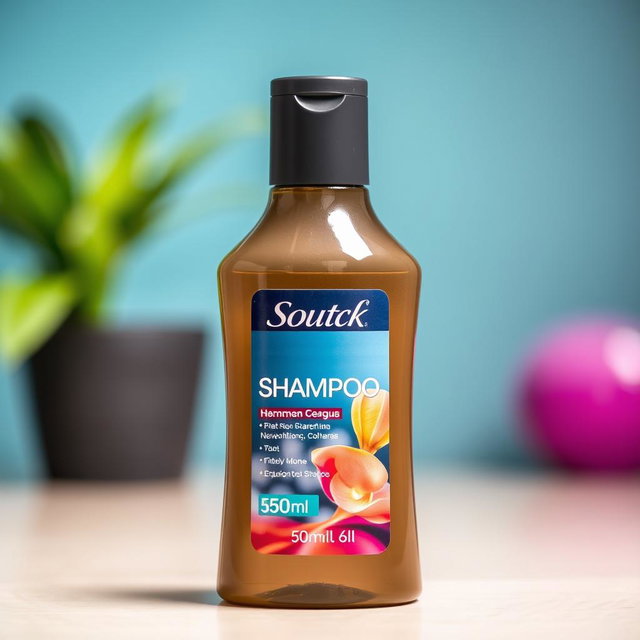 A close-up shot of a shampoo bottle, specifically focusing on the 50 ml size