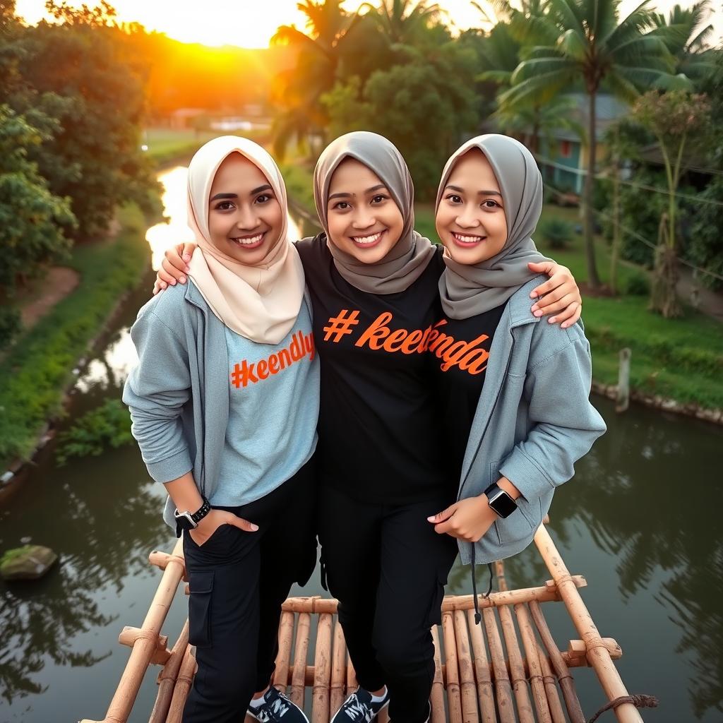 A photograph of two beautiful Malay women, featuring oval faces with simple and natural makeup