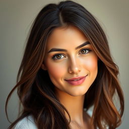 A stunning portrait of a confident young woman with an understated grace