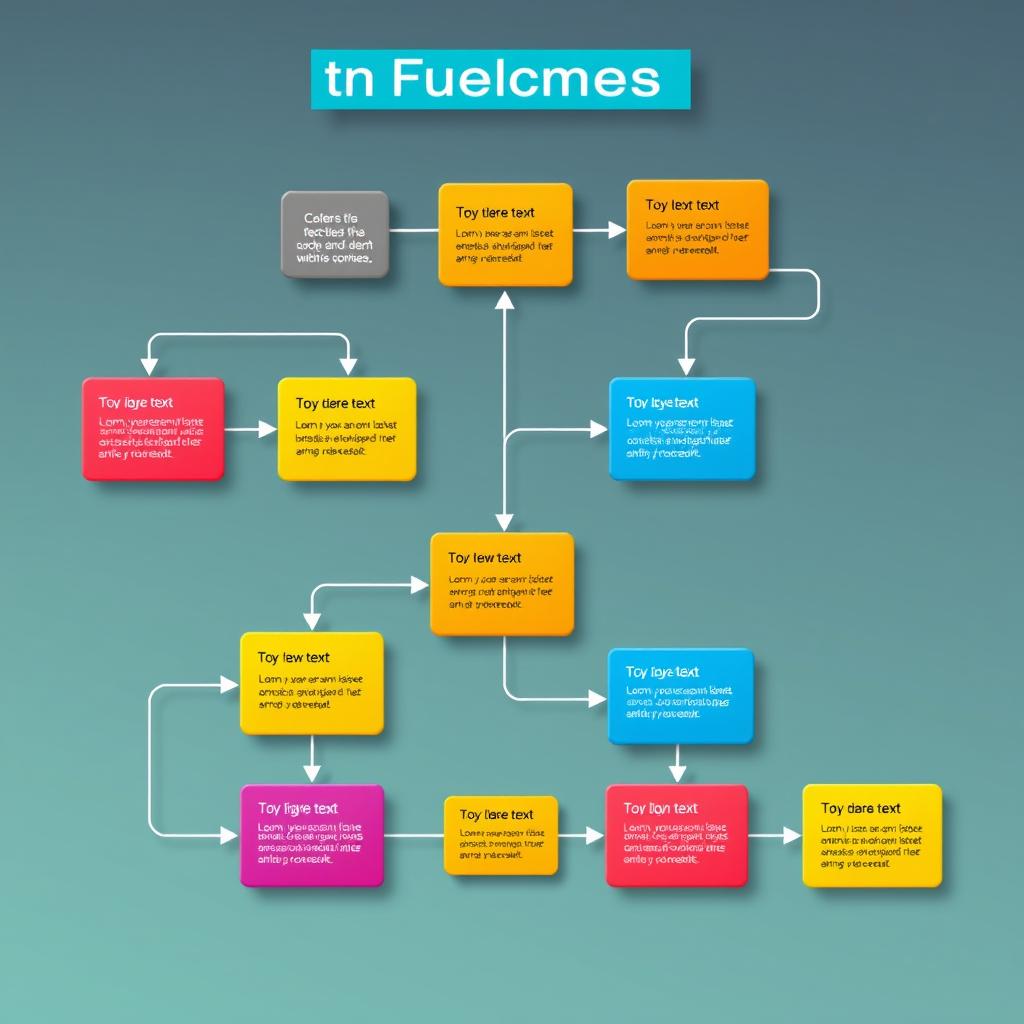 A visually striking flow chart depicting a complex process, featuring clear and concise boxes with directional arrows linking them