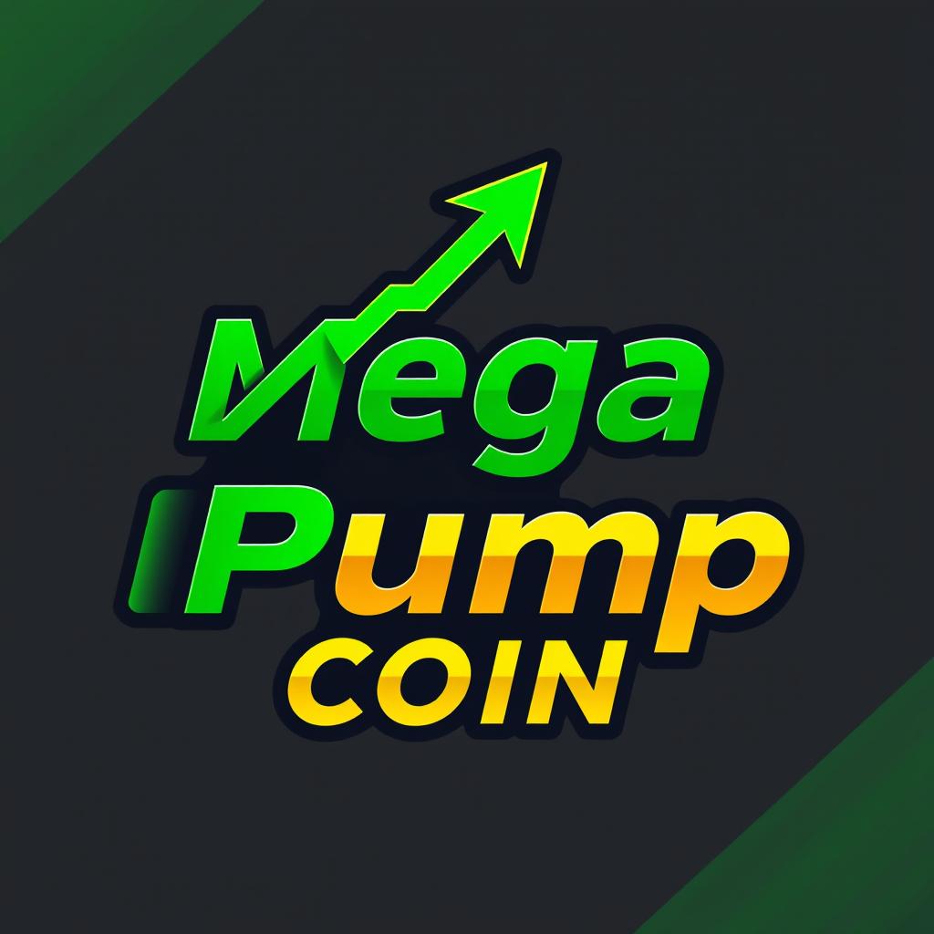 A dynamic and striking logo design for 'Mega Pump Coin'