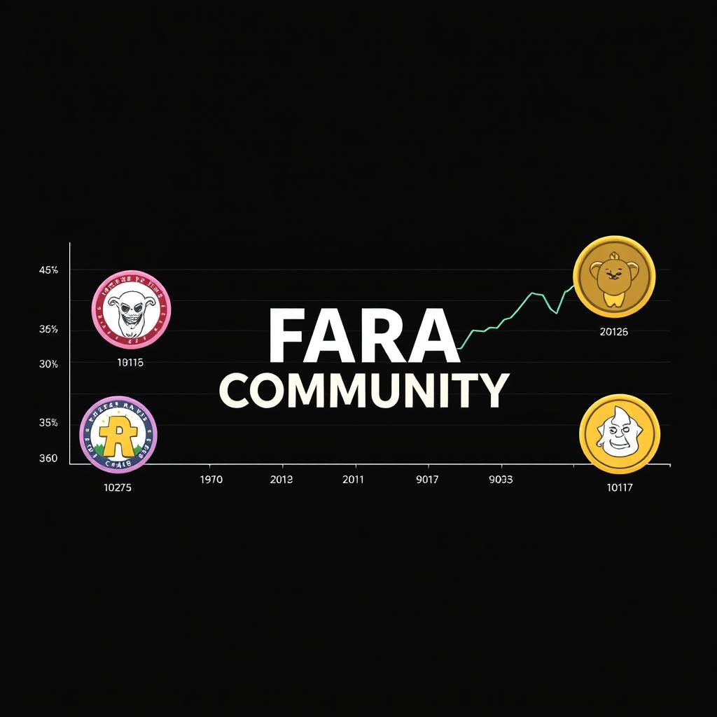 A sleek, modern black background featuring a stylish chart displaying the performance of various memecoins