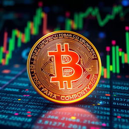 An artistic representation of a Bitcoin (BTC) chart displaying an uptrend, with the dynamic rise and fall of prices beautifully illustrated