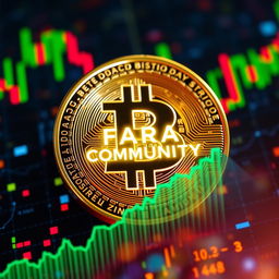An artistic representation of a Bitcoin (BTC) chart displaying an uptrend, with the dynamic rise and fall of prices beautifully illustrated