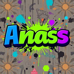 A creative and stylish design featuring the name 'Anas' artistically represented in bold, modern typography