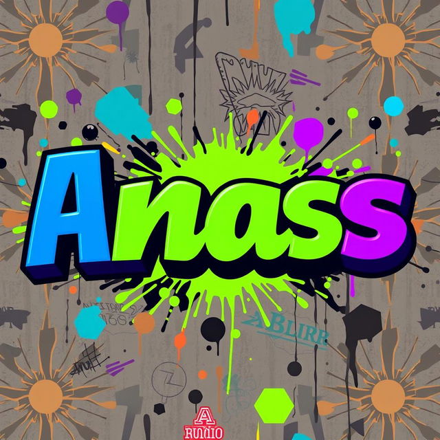 A creative and stylish design featuring the name 'Anas' artistically represented in bold, modern typography