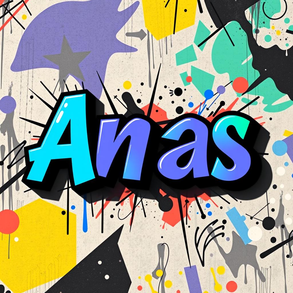 A creative and stylish design featuring the name 'Anas' artistically represented in bold, modern typography