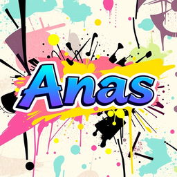 A creative and stylish design featuring the name 'Anas' artistically represented in bold, modern typography