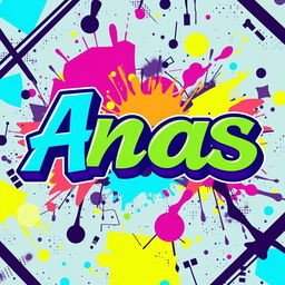 A creative and stylish design featuring the name 'Anas' artistically represented in bold, modern typography