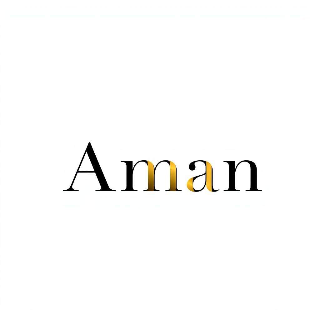 A stylish and sophisticated logo for a clothing fashion brand named 'Aman'