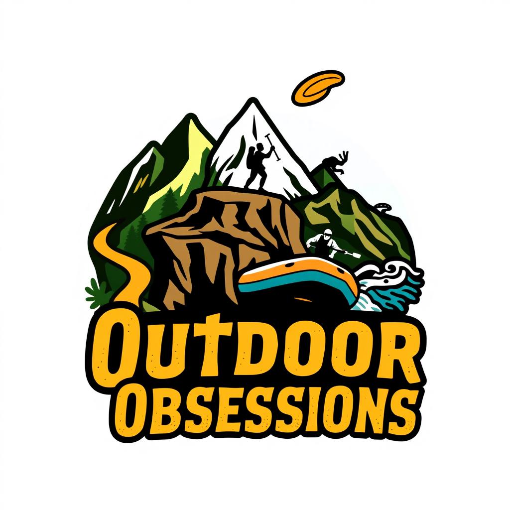 A vibrant and dynamic logo design that encapsulates the essence of outdoor activities