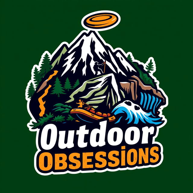 A vibrant and dynamic logo design that encapsulates the essence of outdoor activities