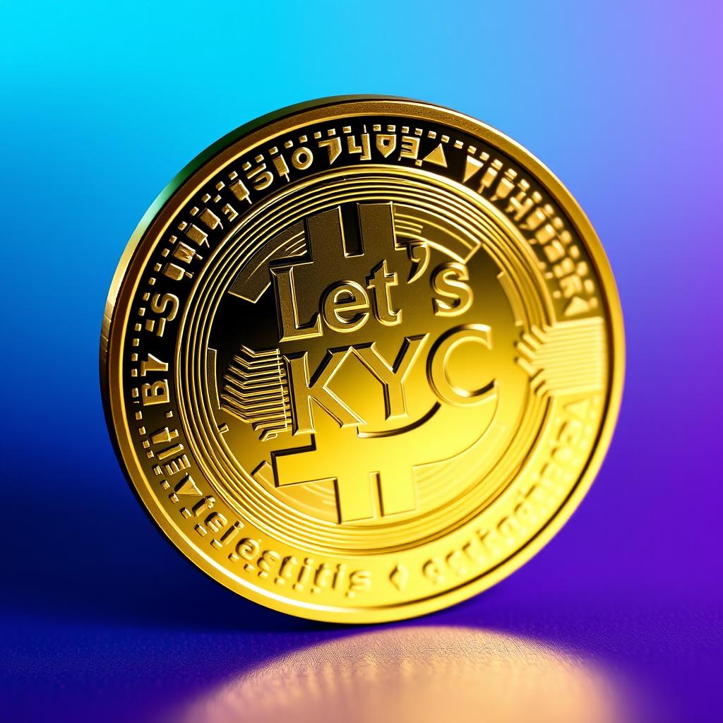 A detailed and artistic representation of a Pi coin, prominently featuring the text 'Let's KYC' engraved on its surface
