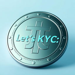 A visually striking representation of a Pi Network coin, clearly displaying the text 'Let's KYC' on its surface