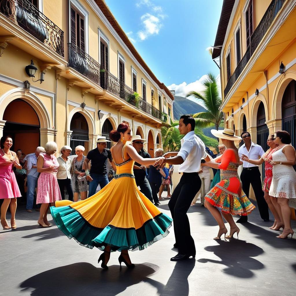 Vibrant Rumba Dance Festival Scene - Celebrate Culture and Joy