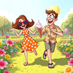 A humorous scene depicting a couple showing their silly antics