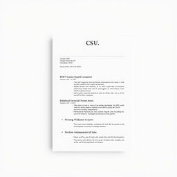 A clean and professional white background suitable for a CV