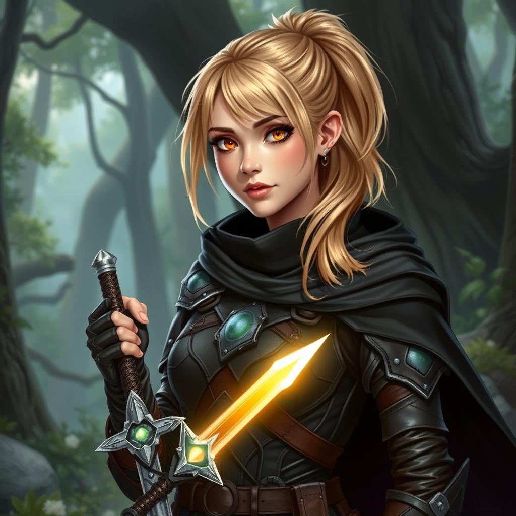 An engaging Dungeons and Dragons portrayal of a 20-year-old human female character