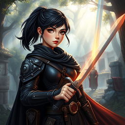 A Dungeons and Dragons inspired scene featuring a teenage human female character
