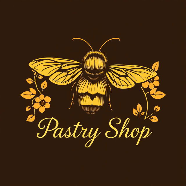 A beautifully designed logo for a pastry shop that features a stylized bee as the primary element