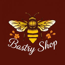 A beautifully designed logo for a pastry shop that features a stylized bee as the primary element