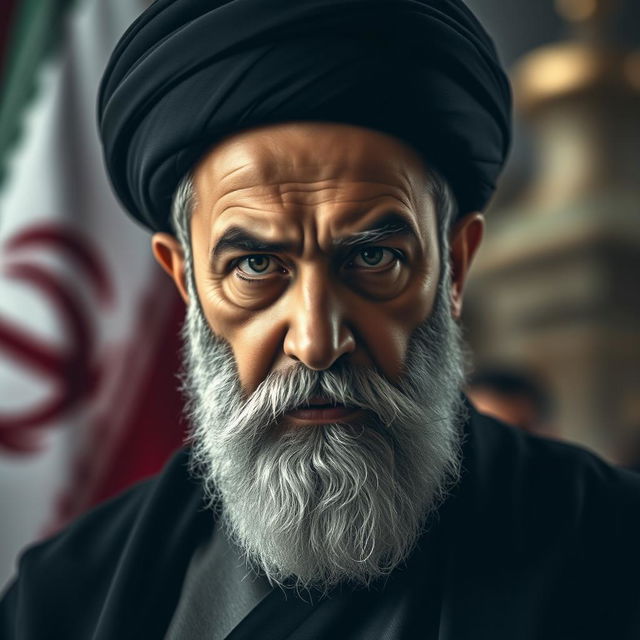 A powerful and intense portrait of Ayatollah Ali Khamenei