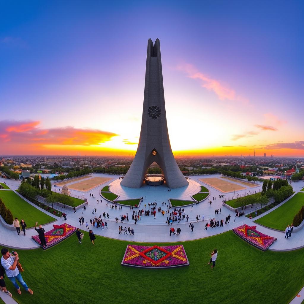 A panoramic view of Azadi Tower (Freedom Tower) in Tehran, Iran