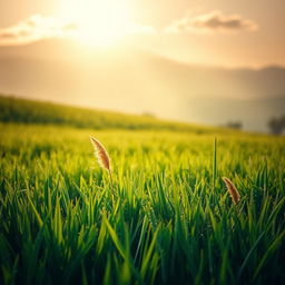 A fresh and smooth landscape photo showcasing a serene morning scene