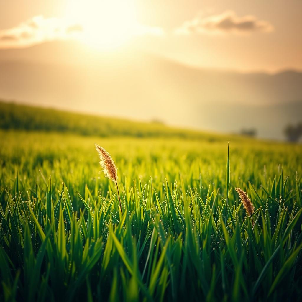 A fresh and smooth landscape photo showcasing a serene morning scene