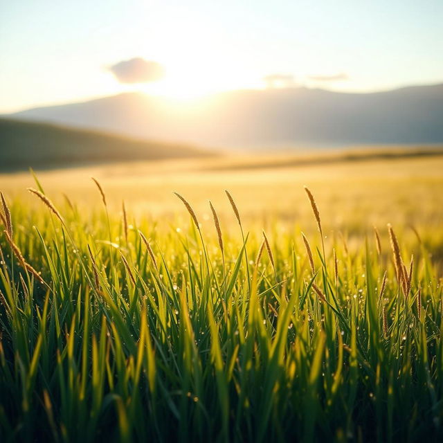 A fresh and smooth landscape photo showcasing a serene morning scene