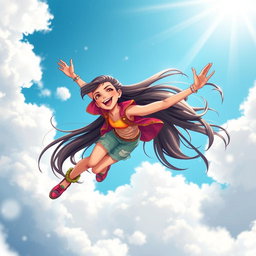 A stunning, soaring girl named Muskan, capturing the essence of freedom and adventure