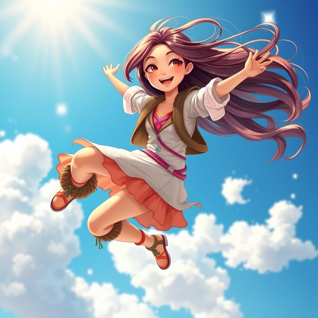 A stunning, soaring girl named Muskan, capturing the essence of freedom and adventure