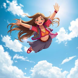 A stunning, soaring girl named Muskan, capturing the essence of freedom and adventure