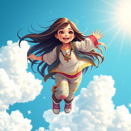 A stunning, soaring girl named Muskan, capturing the essence of freedom and adventure