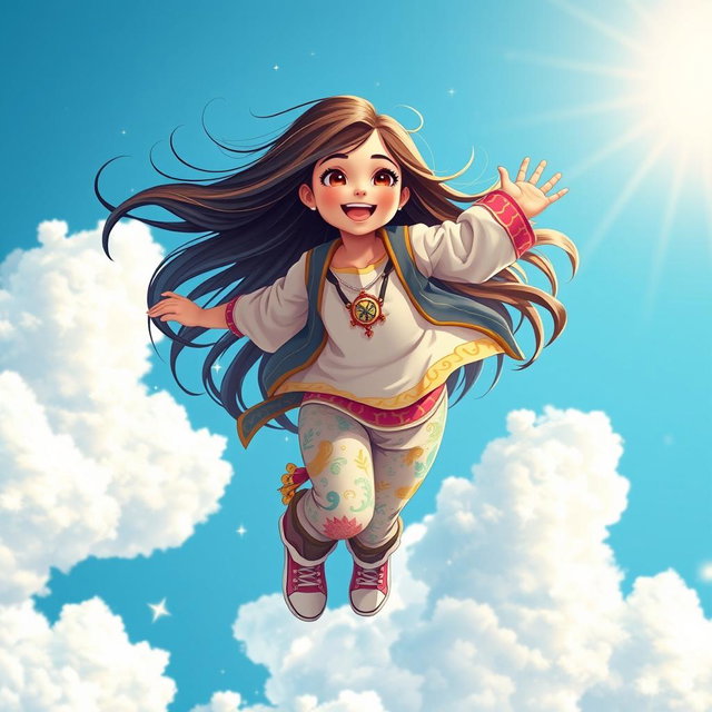 A stunning, soaring girl named Muskan, capturing the essence of freedom and adventure