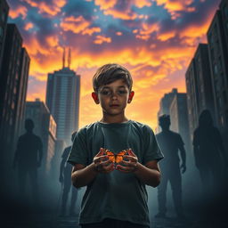 A dramatic scene depicting the struggle against addiction through the lens of a young, innocent teenager