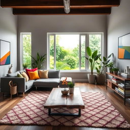 A beautifully decorated living room featuring a modern design