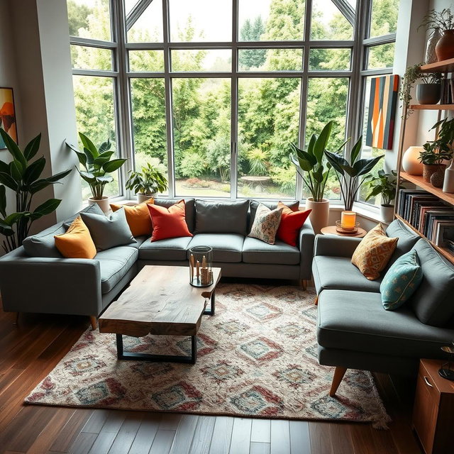 A beautifully decorated living room featuring a modern design