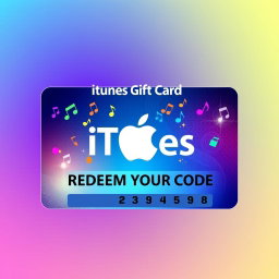 A visually striking image of a fake iTunes gift card designed for promotional purposes