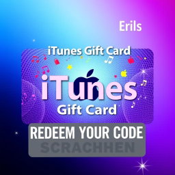 A visually striking image of a fake iTunes gift card designed for promotional purposes
