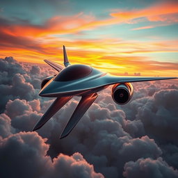 A futuristic aircraft design featuring two distinct legs, resembling sleek jet engines with advanced technology