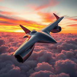 A futuristic aircraft design featuring two distinct legs, resembling sleek jet engines with advanced technology